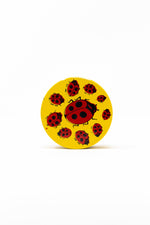 Gold 4 pc Magnetic Yellow Lady Bug Metal Grinder w/ Sharp Teeth StonedGenie.com Grinders