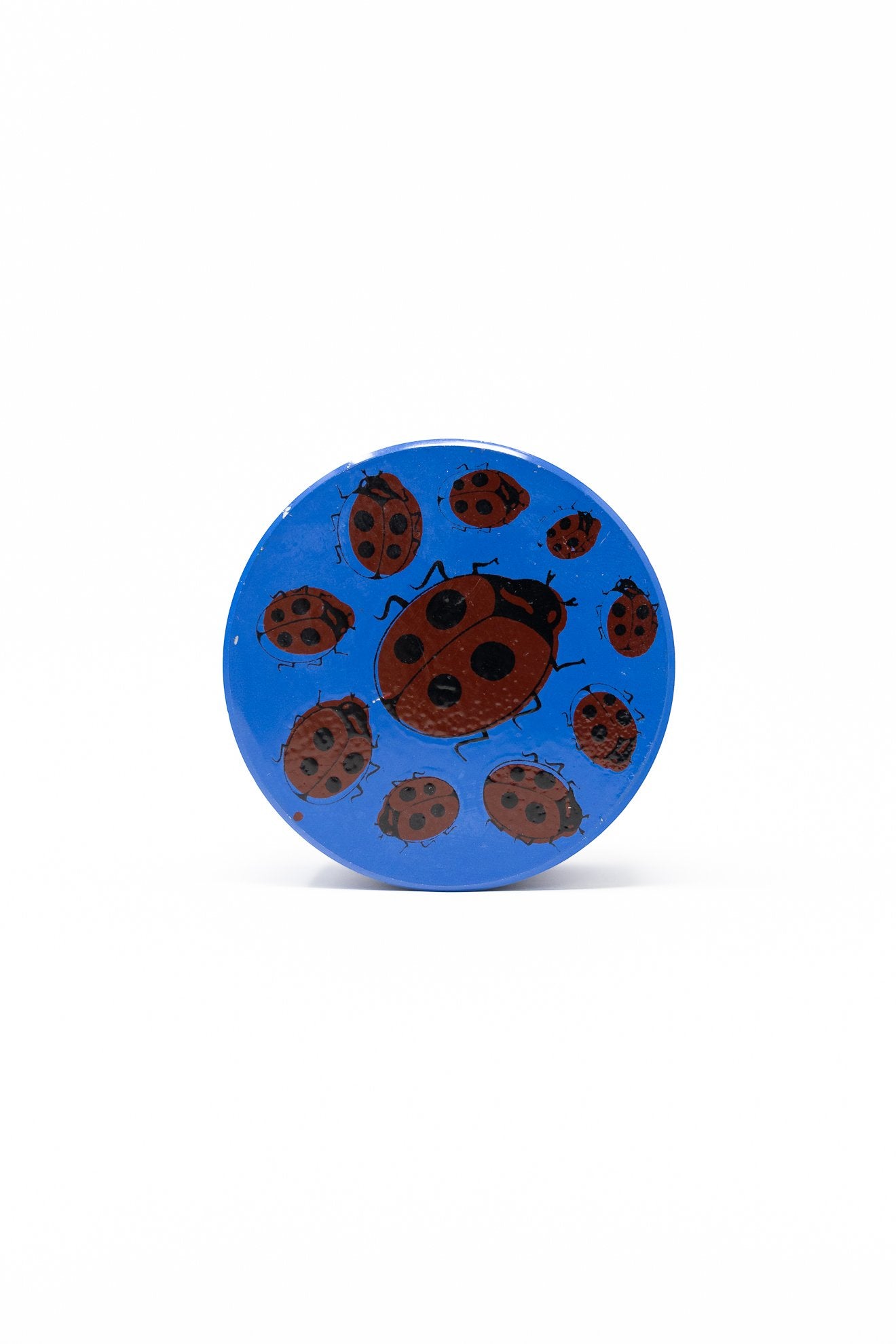 Steel Blue 4 pc Magnetic Blue Lady Bug Metal Grinder w/ Sharp Teeth StonedGenie.com Grinders