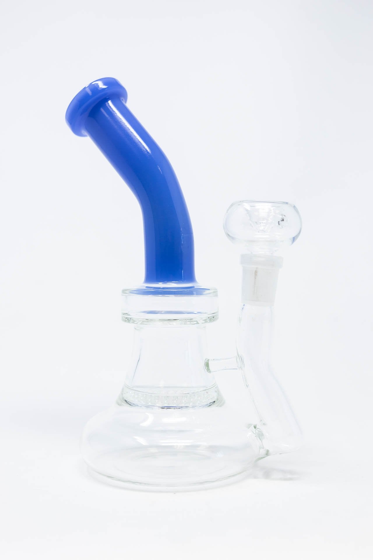 7" Honeycomb Blue Neck Shower Bend Dab Rig StonedGenie.com