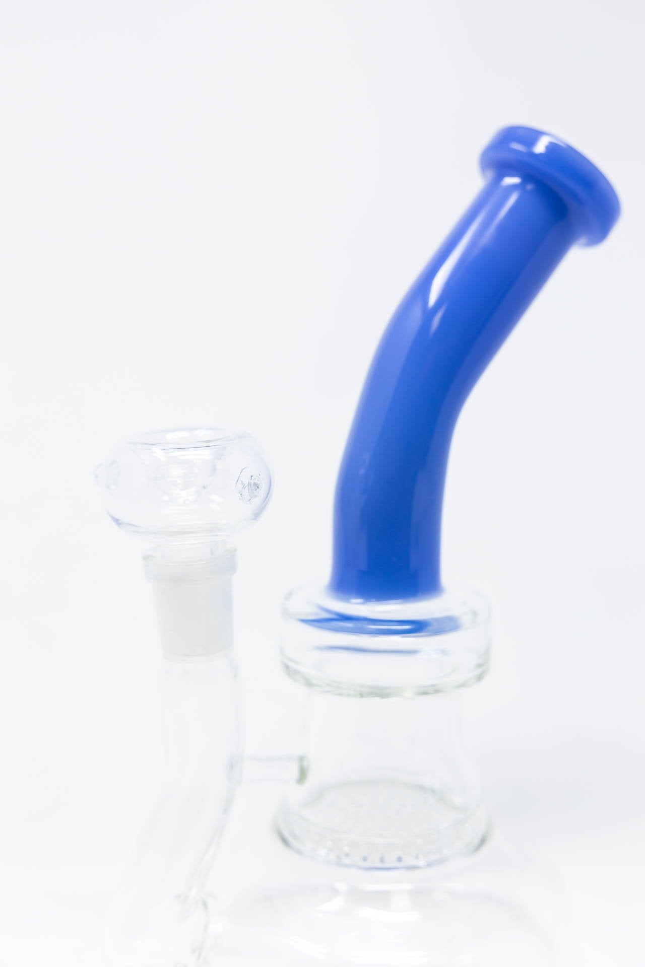 7" Honeycomb Blue Neck Shower Bend Dab Rig StonedGenie.com