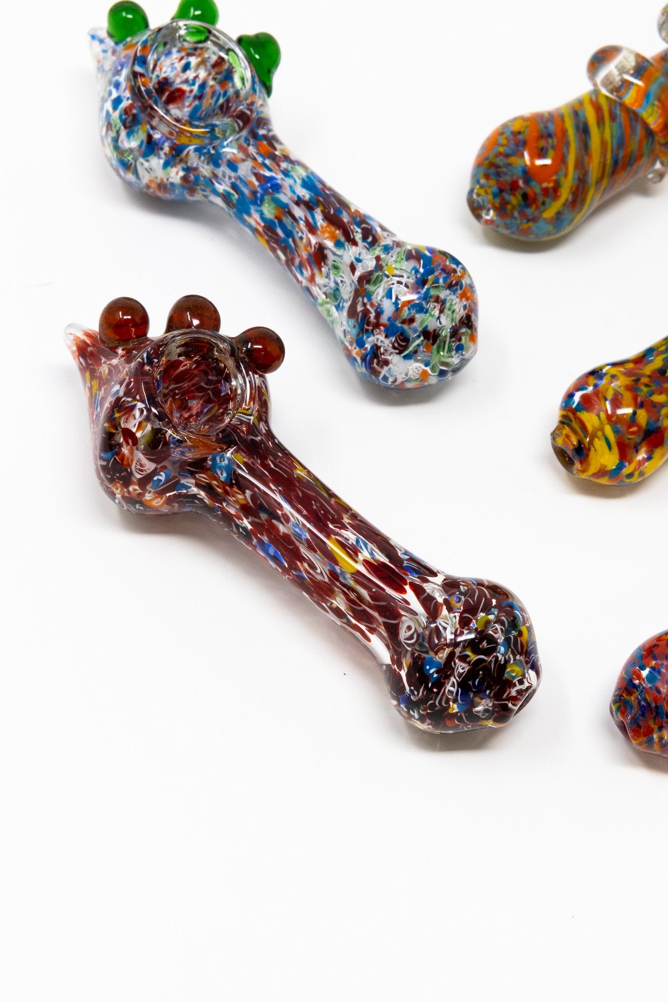 Saddle Brown 5" Candy Crush Thick Glass Designer Hand Smoking Pipe w/ Carb Hole StonedGenie.com Glass Pipes