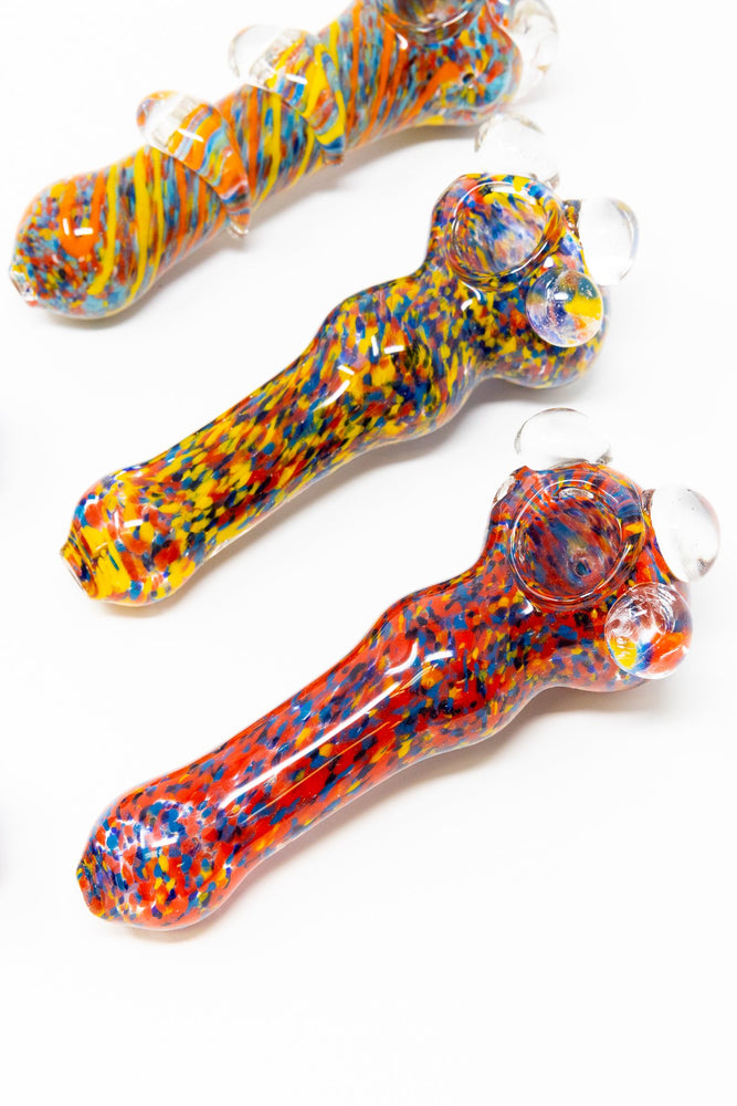 Brown 5" Candy Crush Thick Glass Designer Hand Smoking Pipe w/ Carb Hole StonedGenie.com Glass Pipes