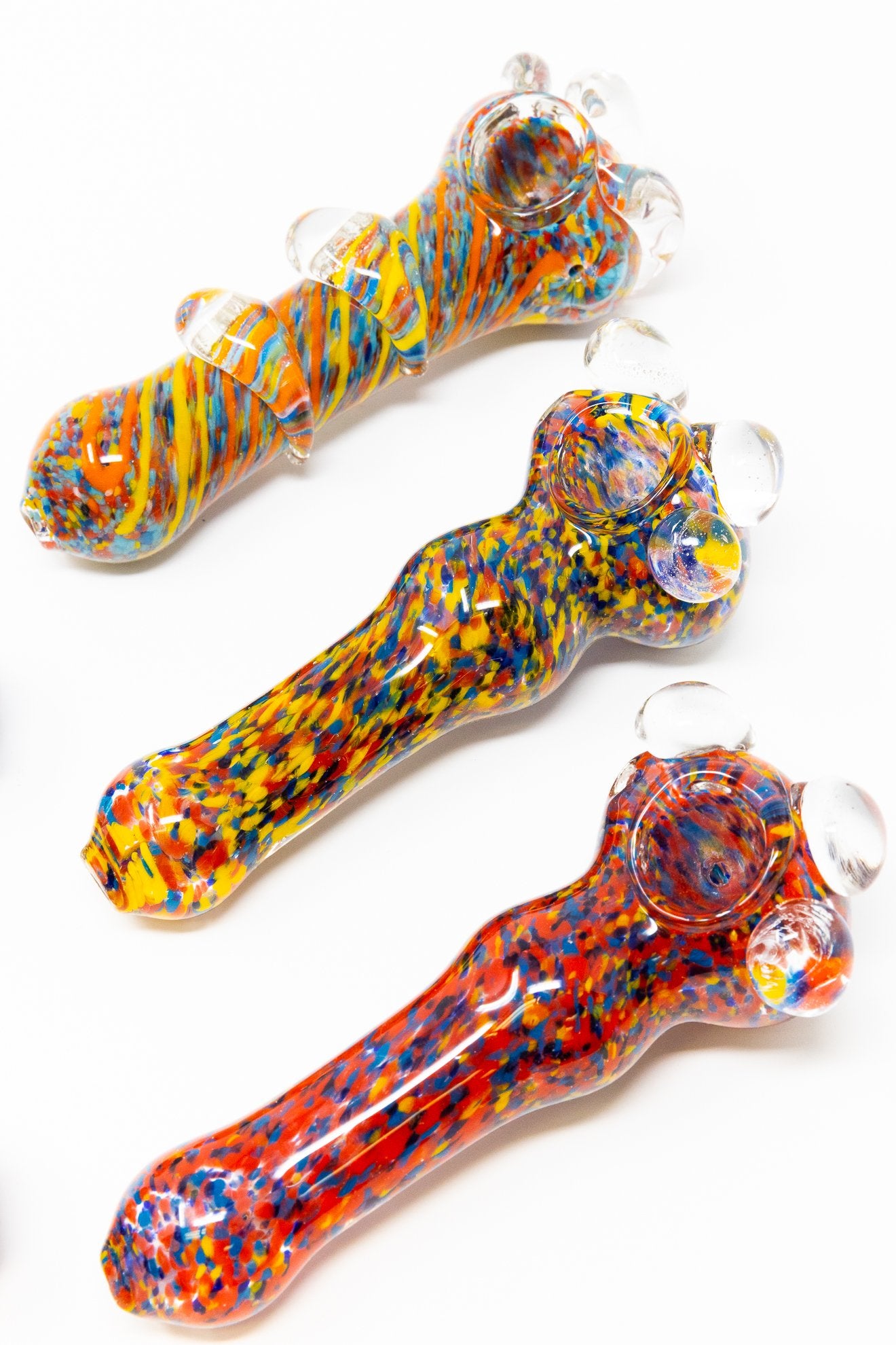 Dark Goldenrod 5" Candy Crush Thick Glass Designer Hand Smoking Pipe w/ Carb Hole StonedGenie.com Glass Pipes