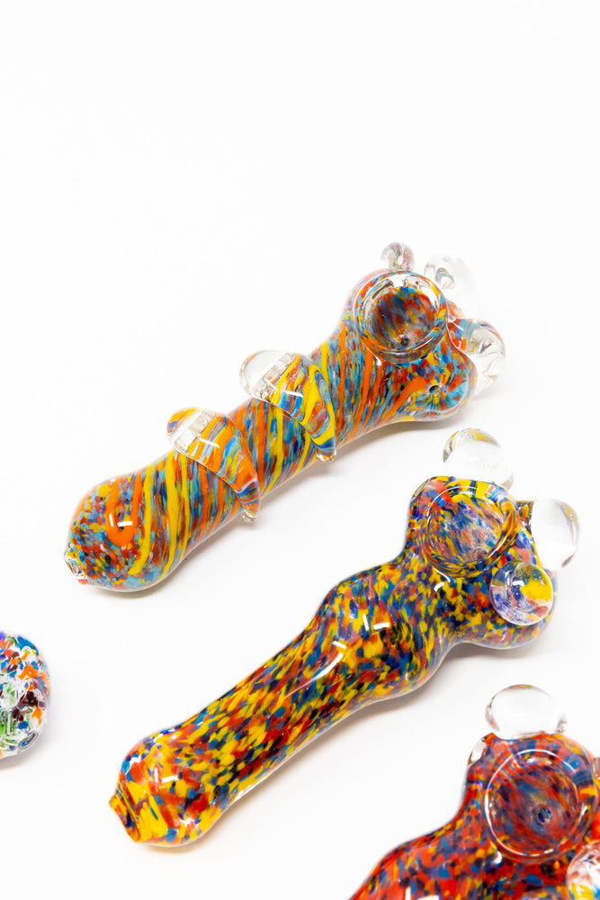 Dark Goldenrod 5" Candy Crush Thick Glass Designer Hand Smoking Pipe w/ Carb Hole StonedGenie.com Glass Pipes