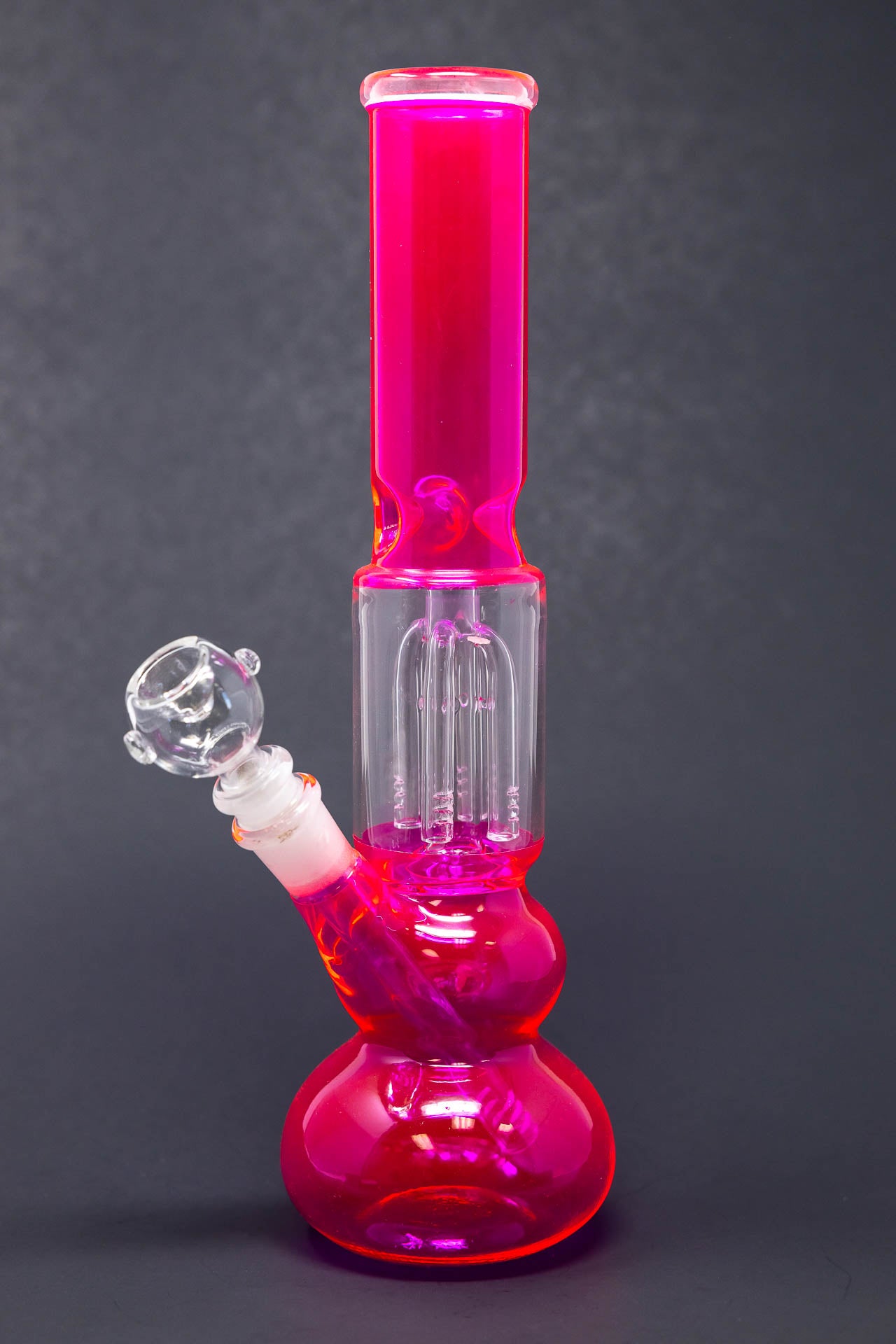 12" Neon Pink Tree Percolator Bong w/ Ice Catcher