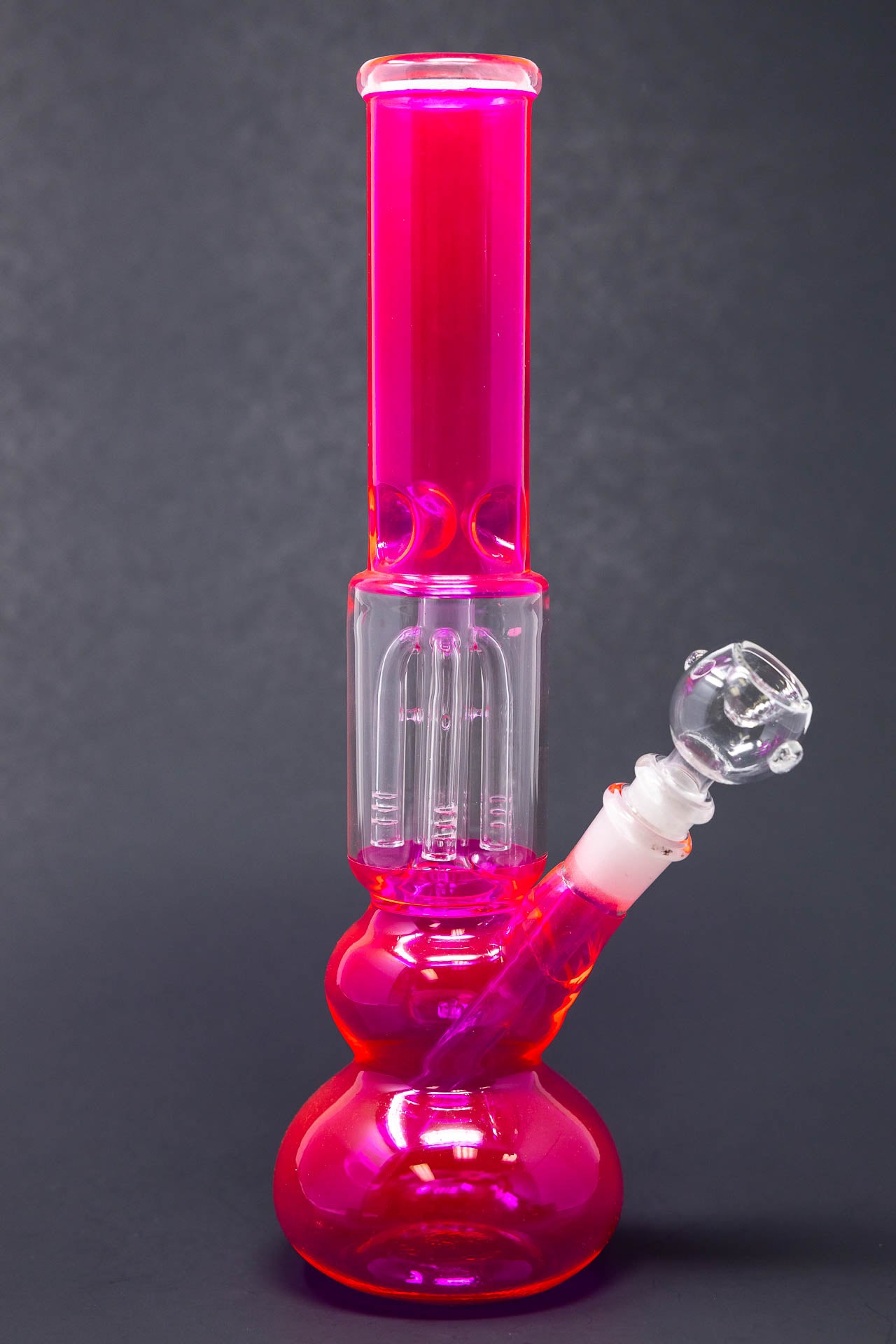 12" Neon Pink Tree Percolator Bong w/ Ice Catcher