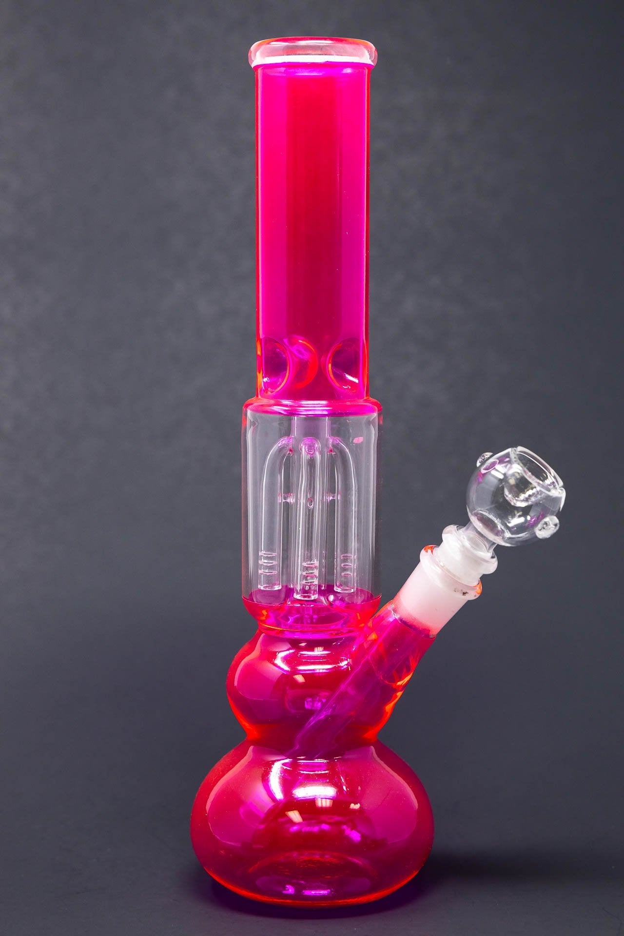 12" Neon Pink Tree Percolator Bong w/ Ice Catcher