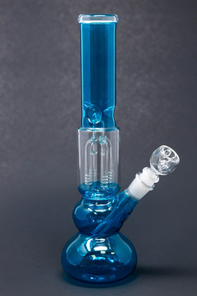 12" Neon Teal Tree Percolator Bong w/ Ice Catcher