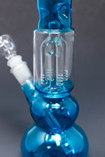 12" Neon Teal Tree Percolator Bong w/ Ice Catcher