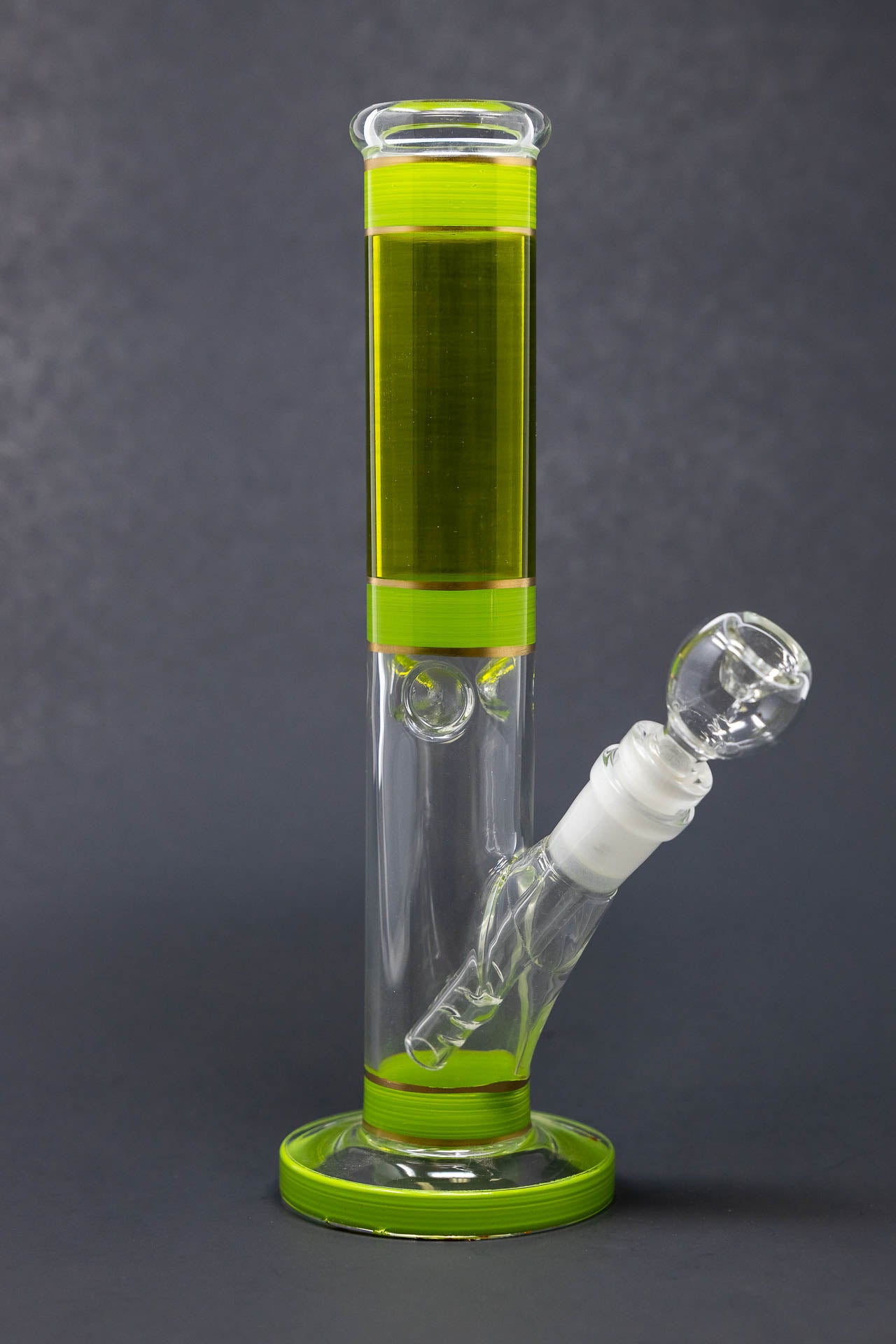 10" Lime Green w/ Gold Trim Shooter w/ Ice catcher