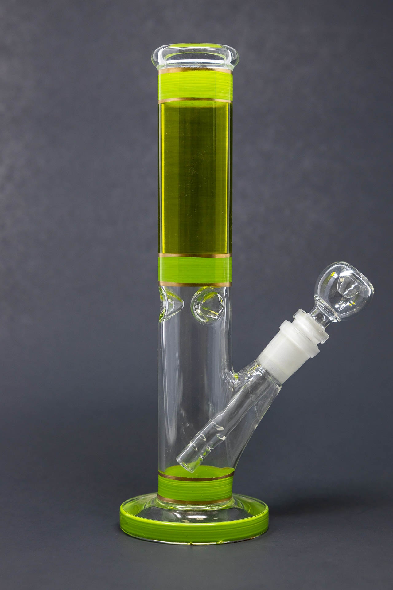 10" Lime Green w/ Gold Trim Shooter w/ Ice catcher