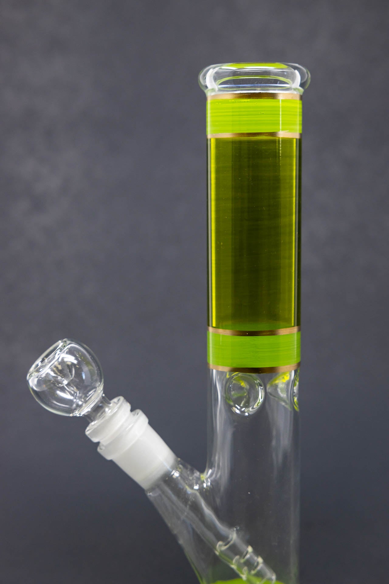 10" Lime Green w/ Gold Trim Shooter w/ Ice catcher