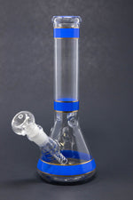 10" Blue Purple Stripe Beaker Bong w/ Ice Catcher