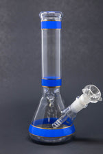 10" Blue Purple Stripe Beaker Bong w/ Ice Catcher