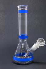 10" Blue Purple Stripe Beaker Bong w/ Ice Catcher