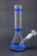 10" Blue Purple Stripe Beaker Bong w/ Ice Catcher