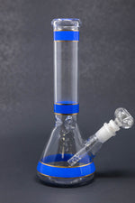 10" Blue Purple Stripe Beaker Bong w/ Ice Catcher