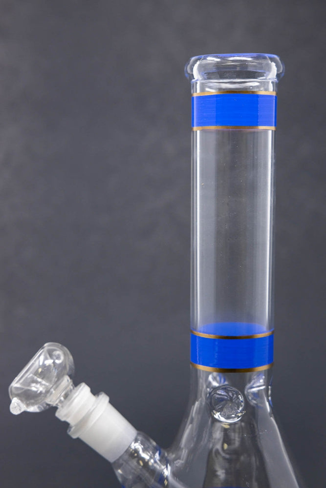 10" Blue Purple Stripe Beaker Bong w/ Ice Catcher