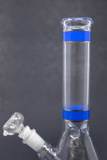 10" Blue Purple Stripe Beaker Bong w/ Ice Catcher