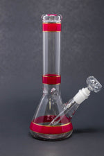 10" Red Stripe Beaker Bong w/ Ice Catcher