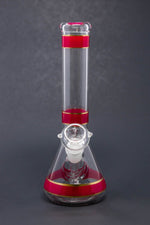 10" Red Stripe Beaker Bong w/ Ice Catcher