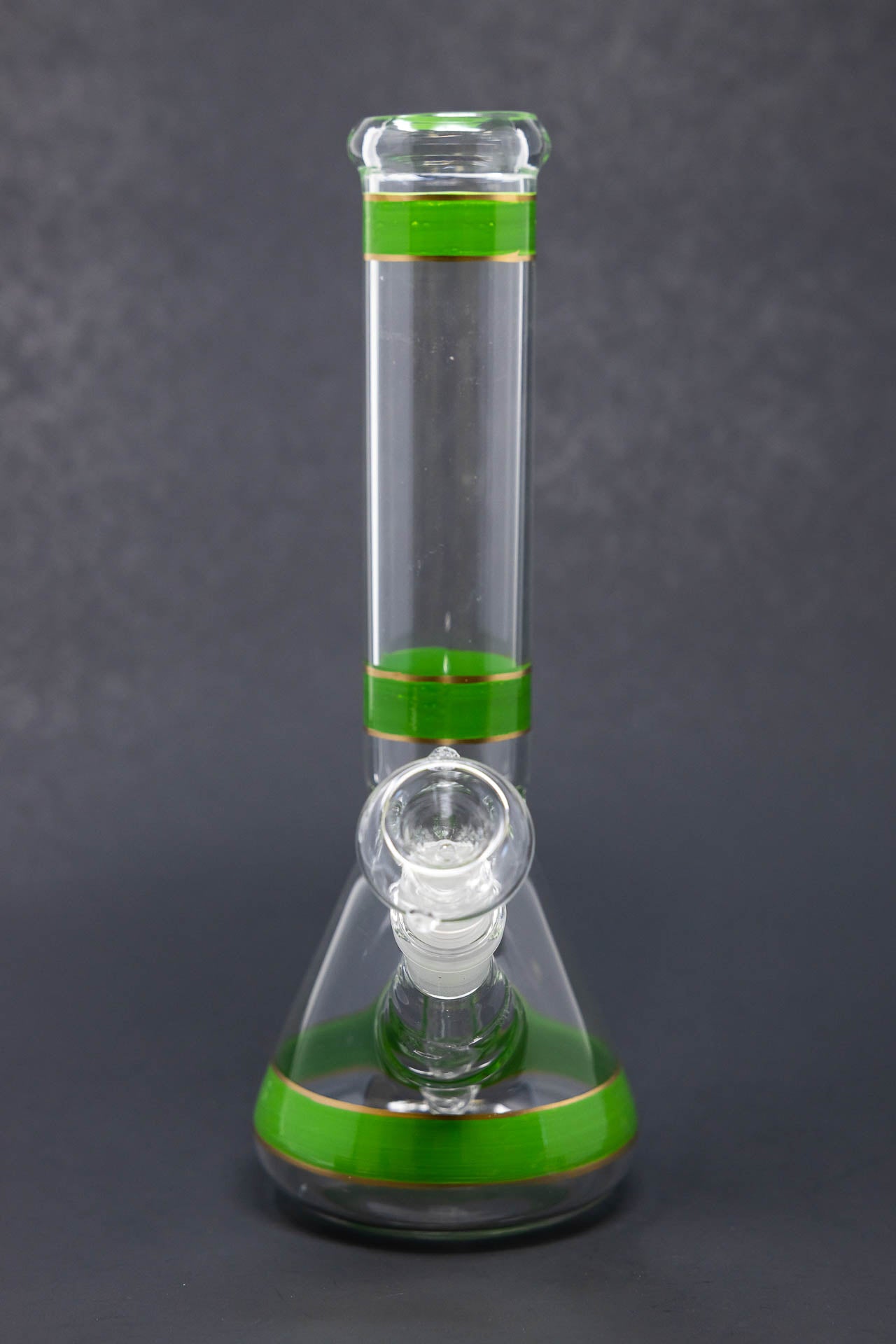 10" Green Stripe Beaker Bong w/ Ice Catcher