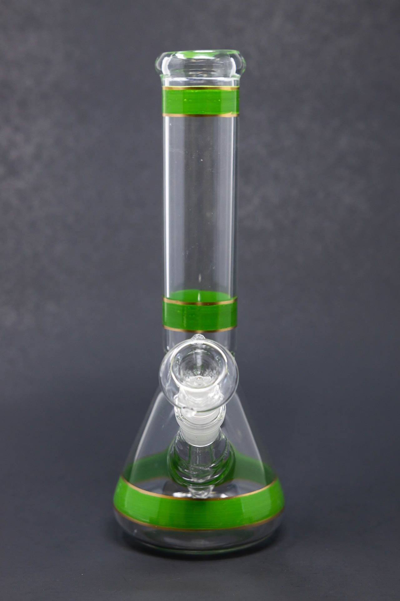 10" Green Stripe Beaker Bong w/ Ice Catcher
