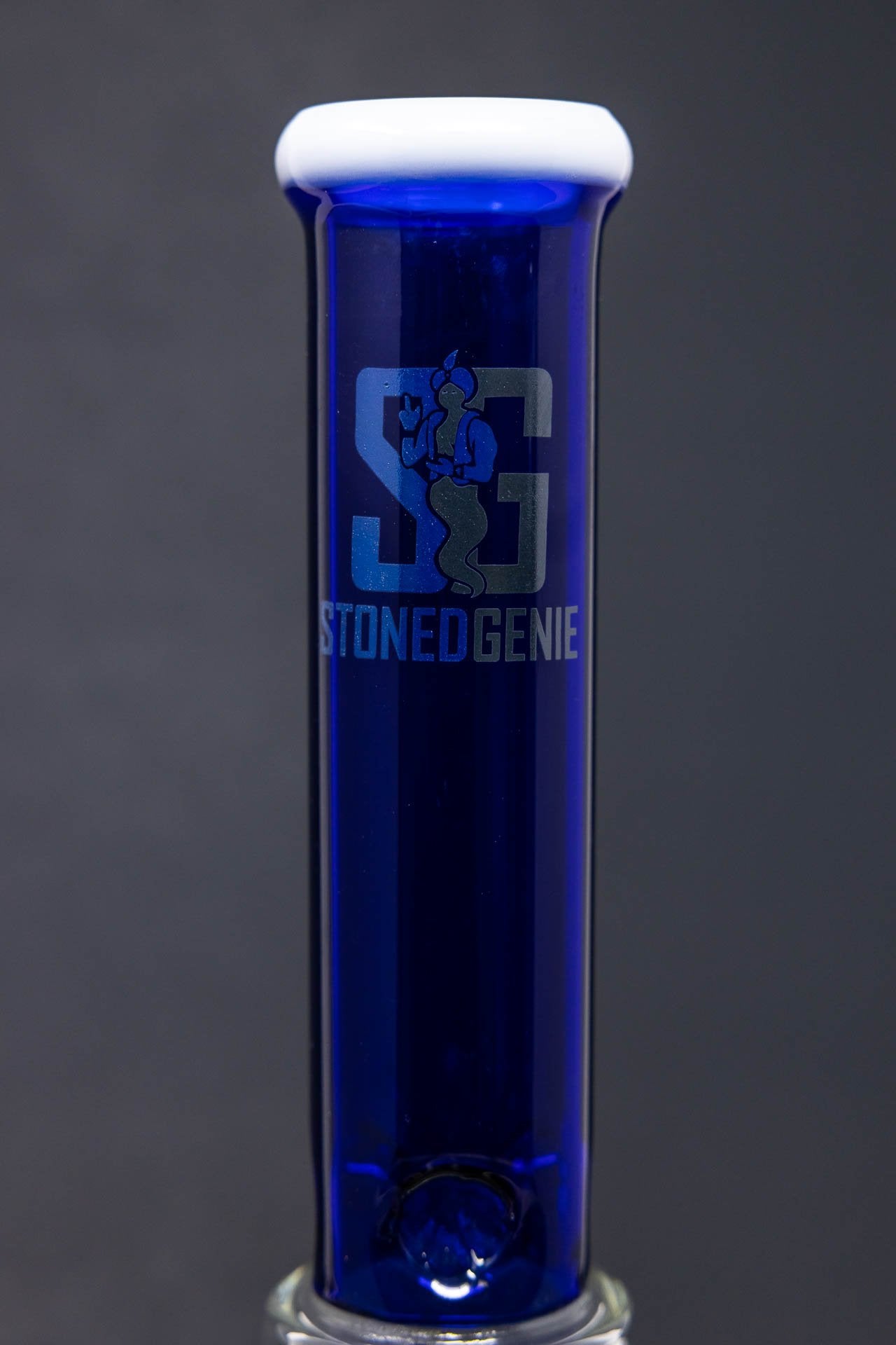14" Stoned Genie Blue Double Percolator Bong