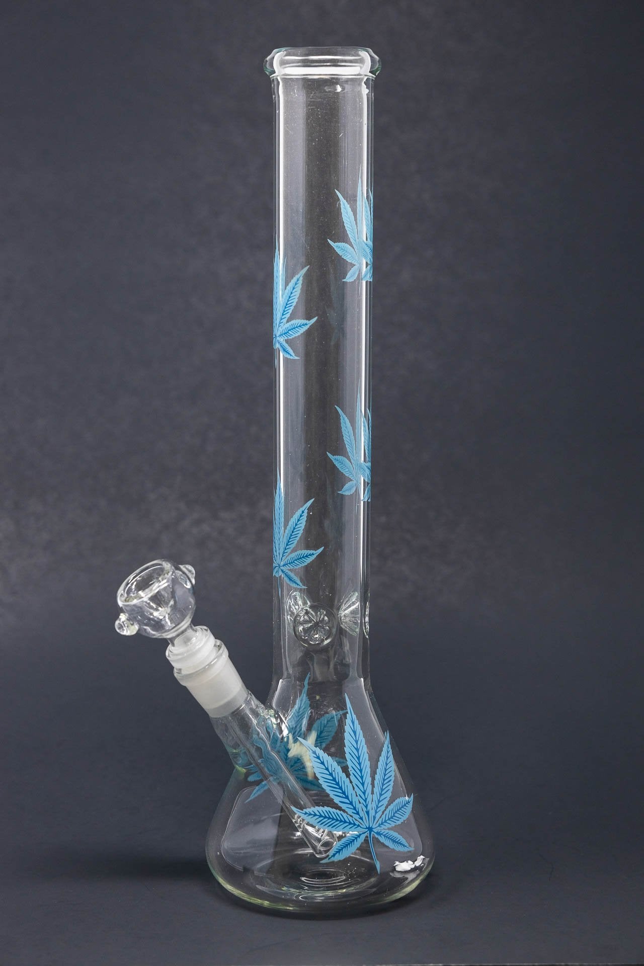 14" Blue Leaf Beaker Bong w/ Ice Catcher