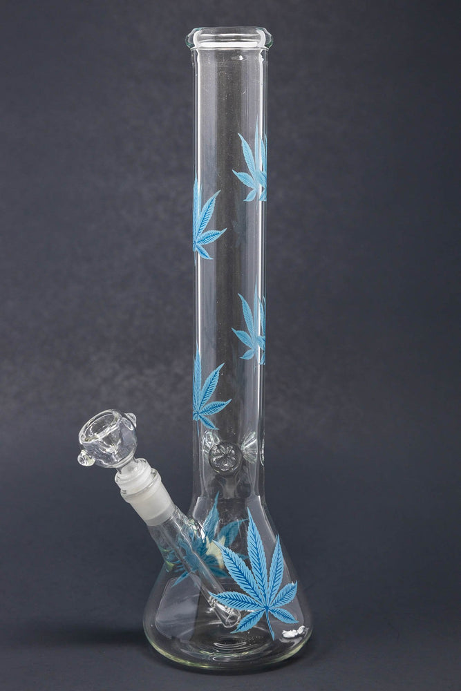14" Blue Leaf Beaker w/ Ice Catcher