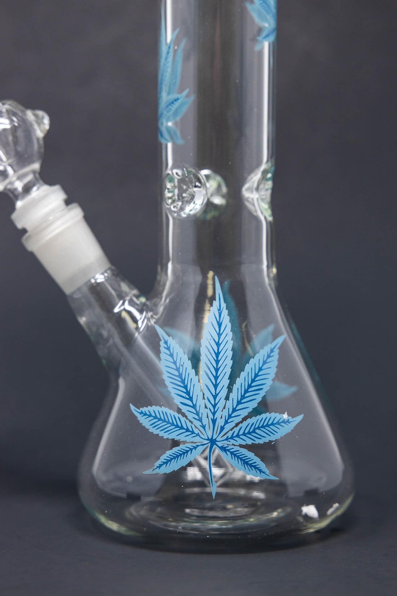 14" Blue Leaf Beaker Bong w/ Ice Catcher