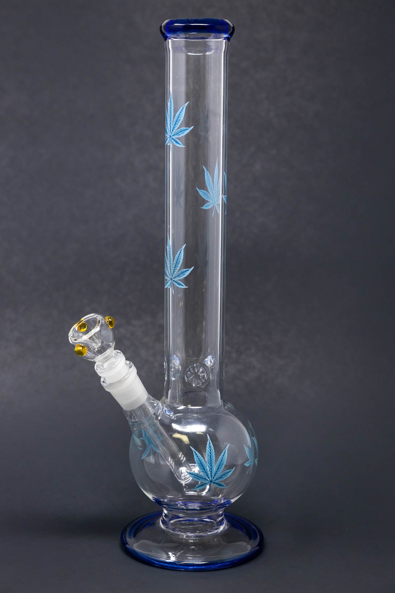 14" Blue Leaf Bubble Bottom w/ Ice Catcher