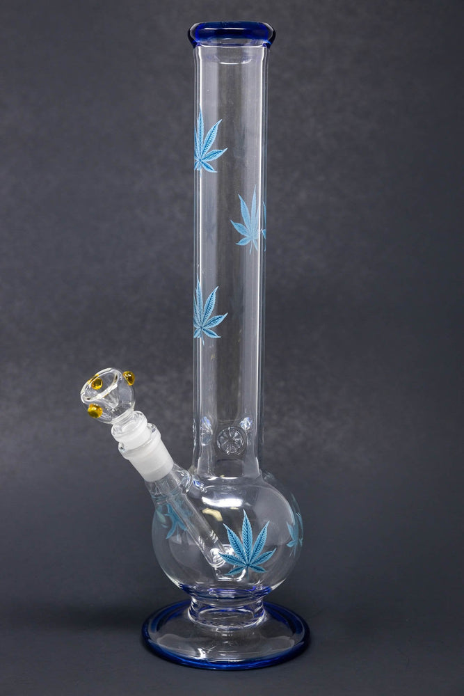 14" Blue Leaf Bubble Bottom w/ Ice Catcher