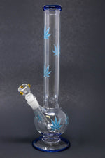14" Blue Leaf Bubble Bottom w/ Ice Catcher
