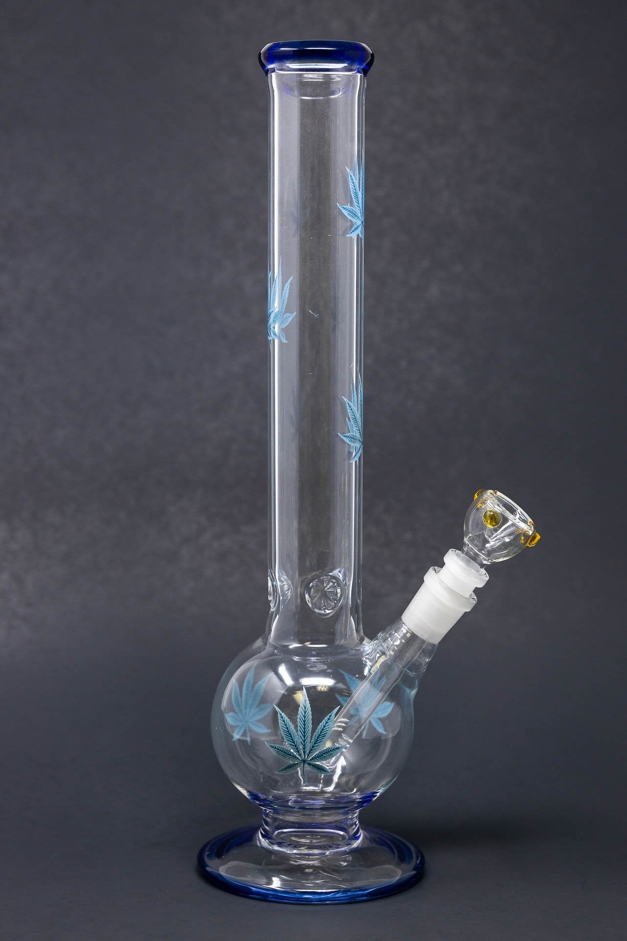 14" Blue Leaf Bubble Bottom w/ Ice Catcher