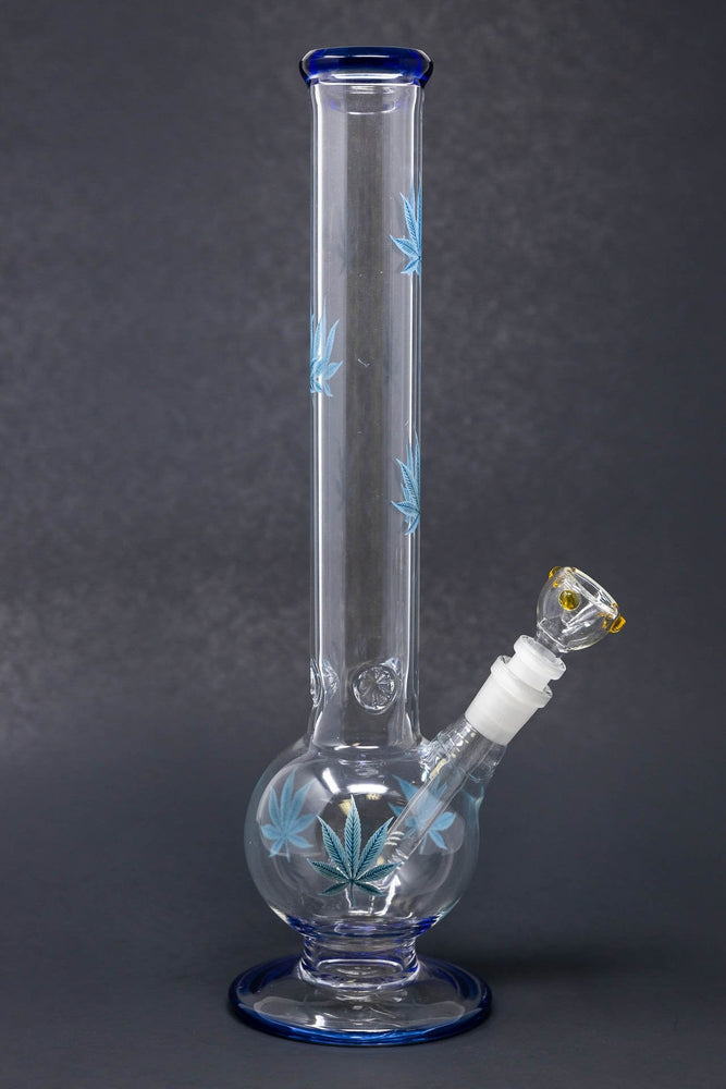 14" Blue Leaf Bubble Bottom w/ Ice Catcher