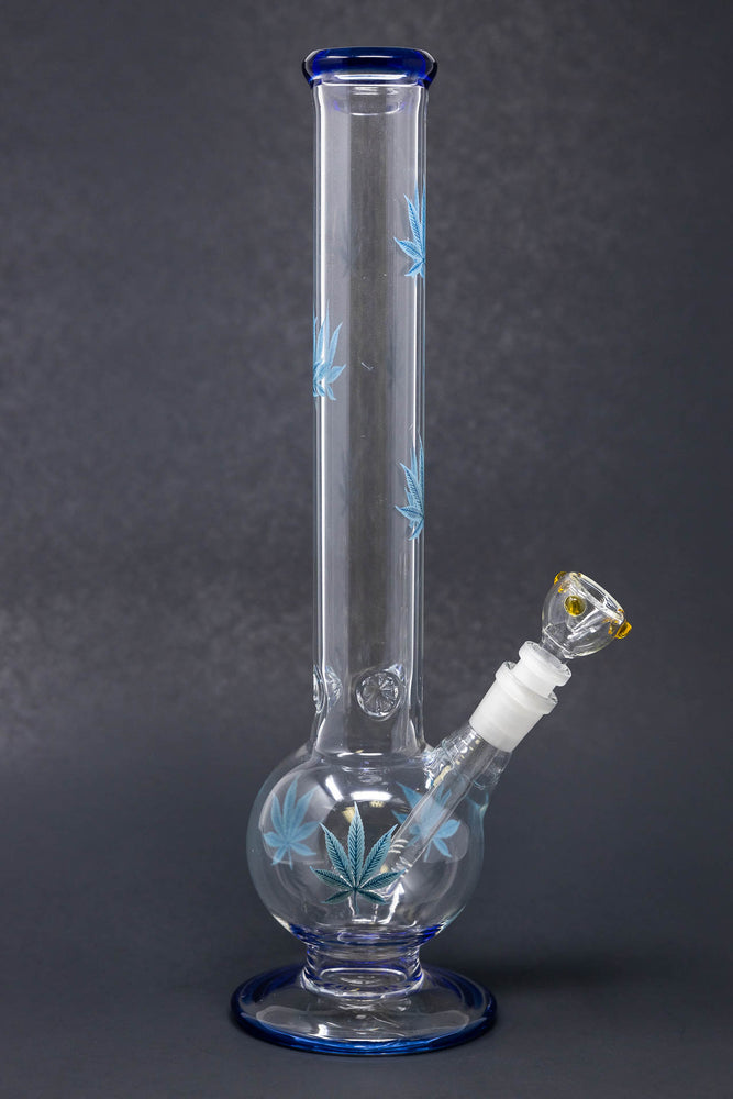 14" Blue Leaf Bubble Bottom w/ Ice Catcher