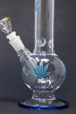 14" Blue Leaf Bubble Bottom w/ Ice Catcher
