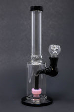 12" Black & Pink Flat Base Bong