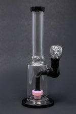 12" Black & Pink Flat Base Bong
