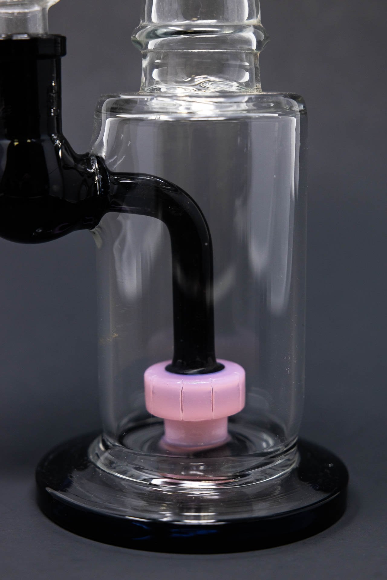 12" Black & Pink Flat Base Bong