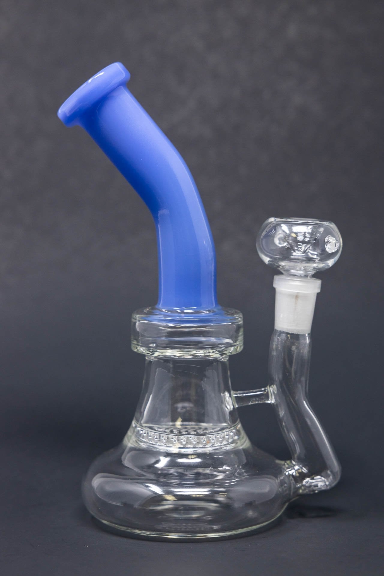 7" Honeycomb Blue Neck Shower Bend Dab Rig StonedGenie.com