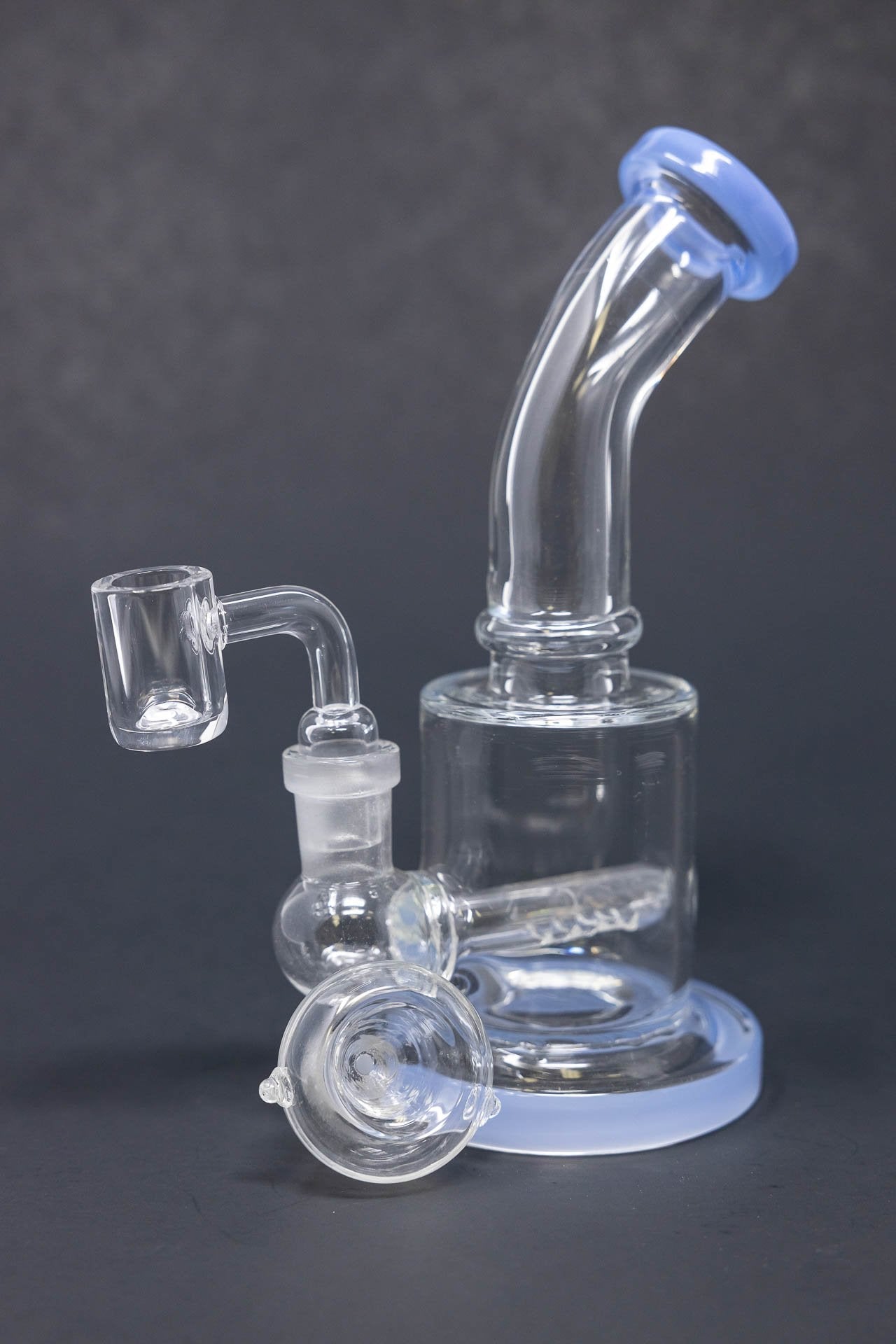 6" Flat Base Shower Bend Dab Rig StonedGenie.com