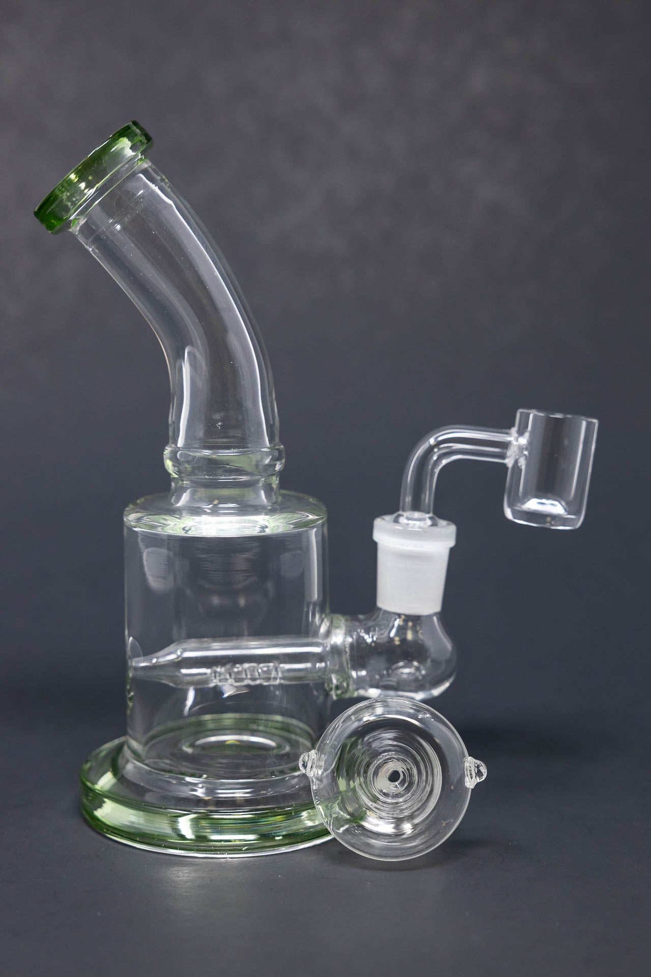 6" Flat Base Shower Bend Dab Rig StonedGenie.com