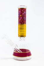 10" Burgundy Floral Beaker Bong w/ Ice Catcher
