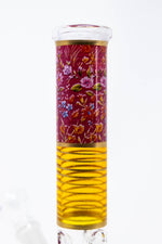 10" Burgundy Floral Beaker Bong w/ Ice Catcher