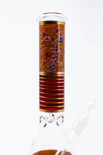 10" Orange Floral Beaker Bong w/ Ice Catcher