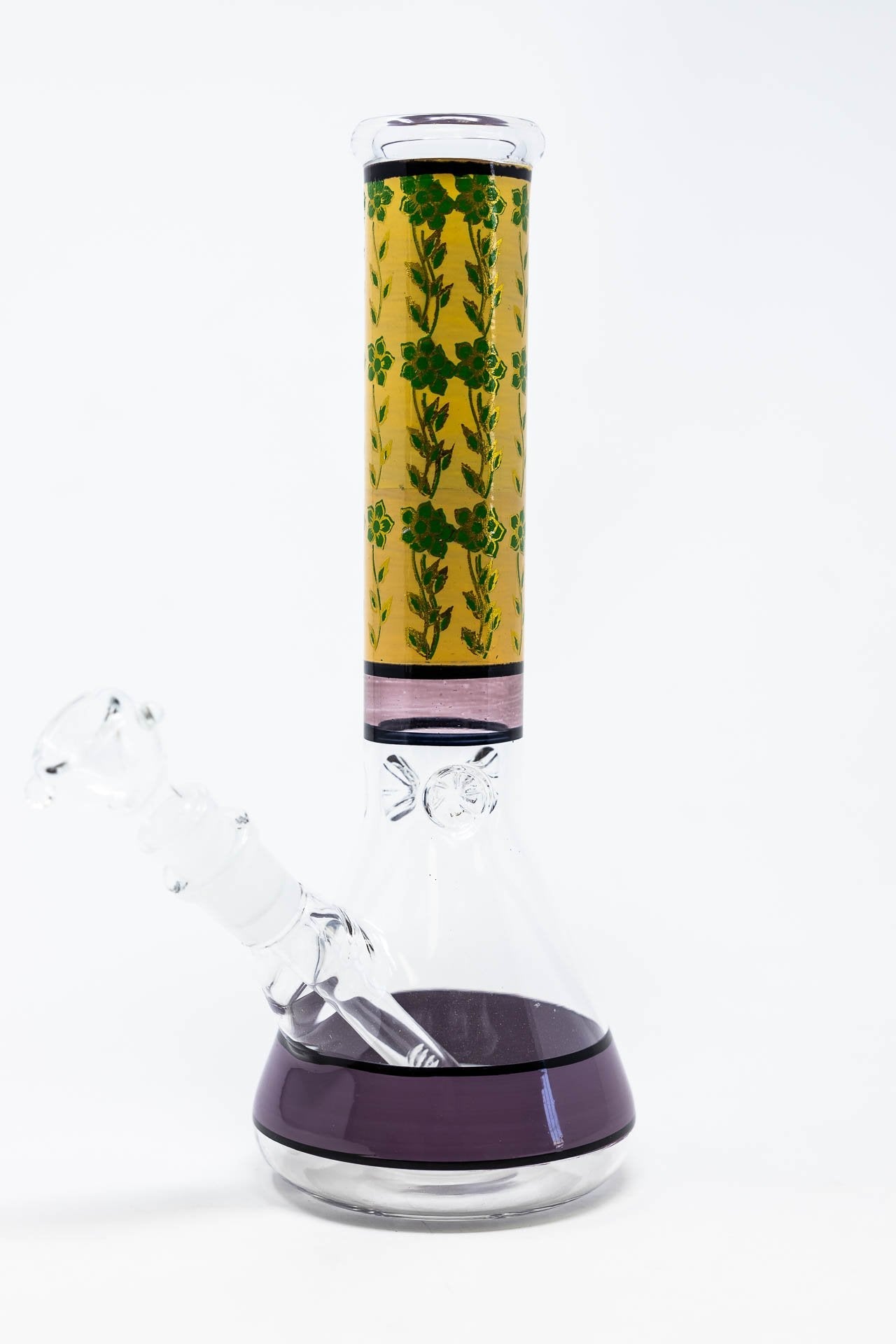 10" Green Flower Beaker Bong w/ Ice Catcher