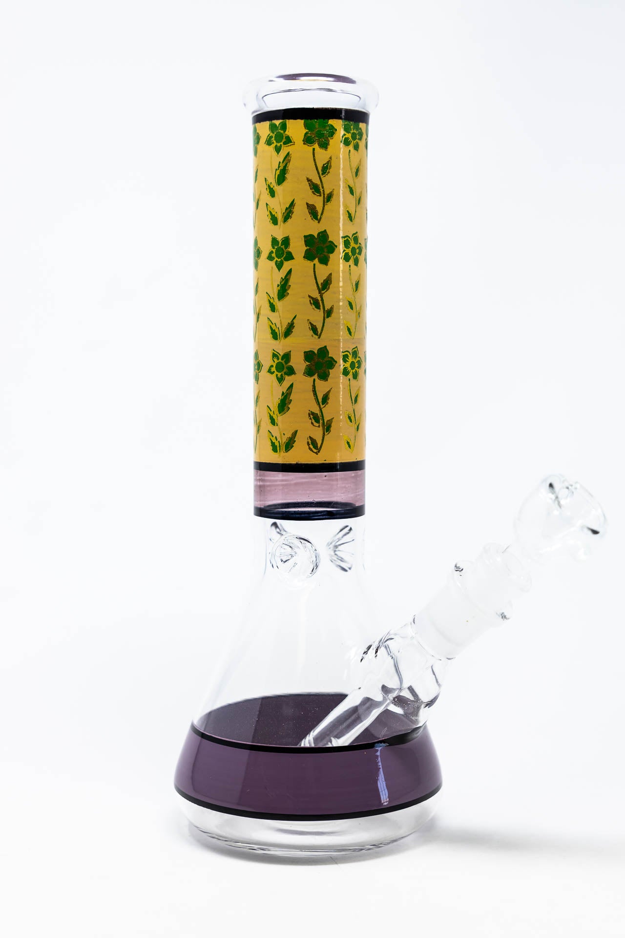 10" Green Flower Beaker Bong w/ Ice Catcher