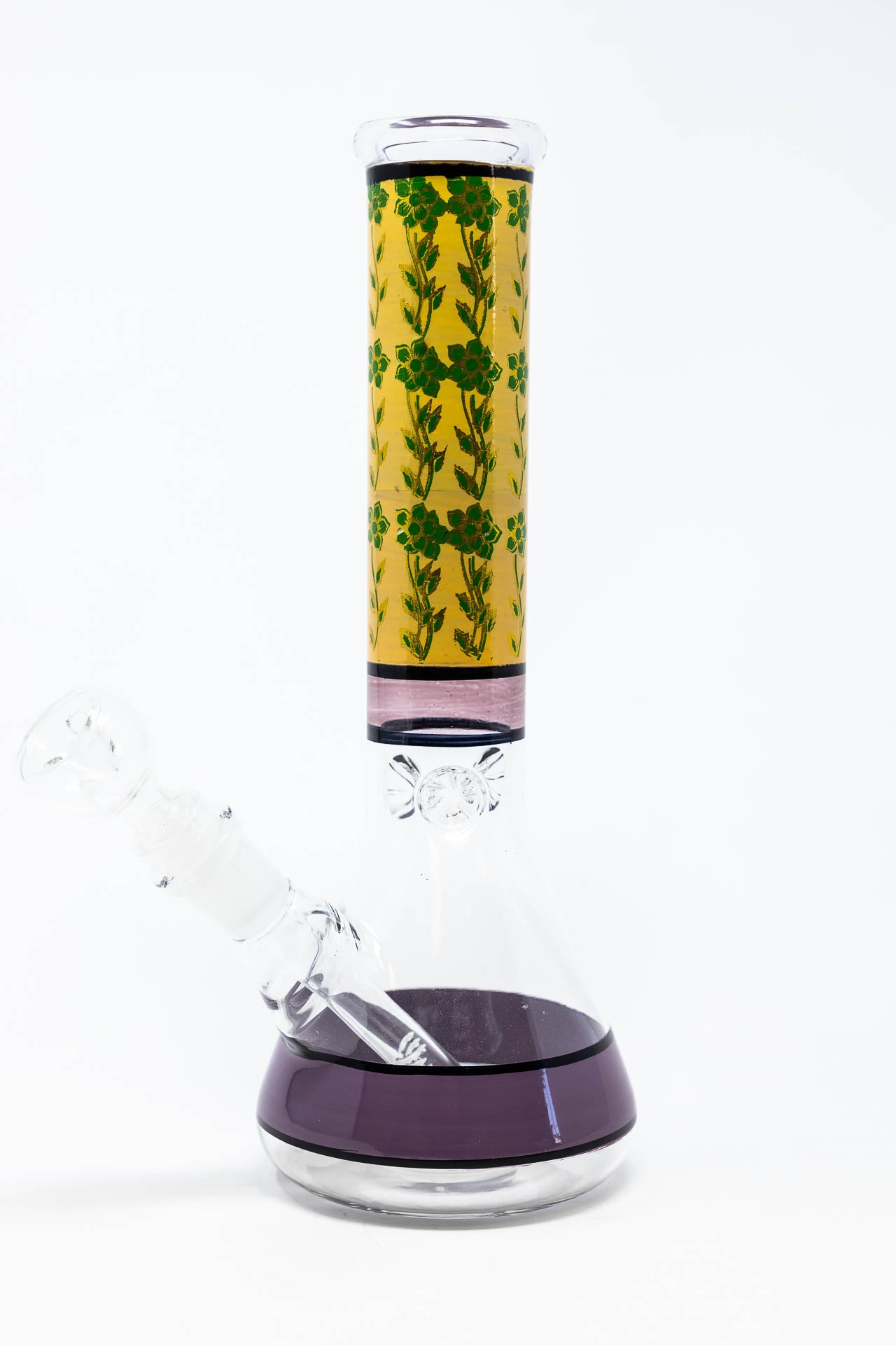 10" Green Flower Beaker Bong w/ Ice Catcher